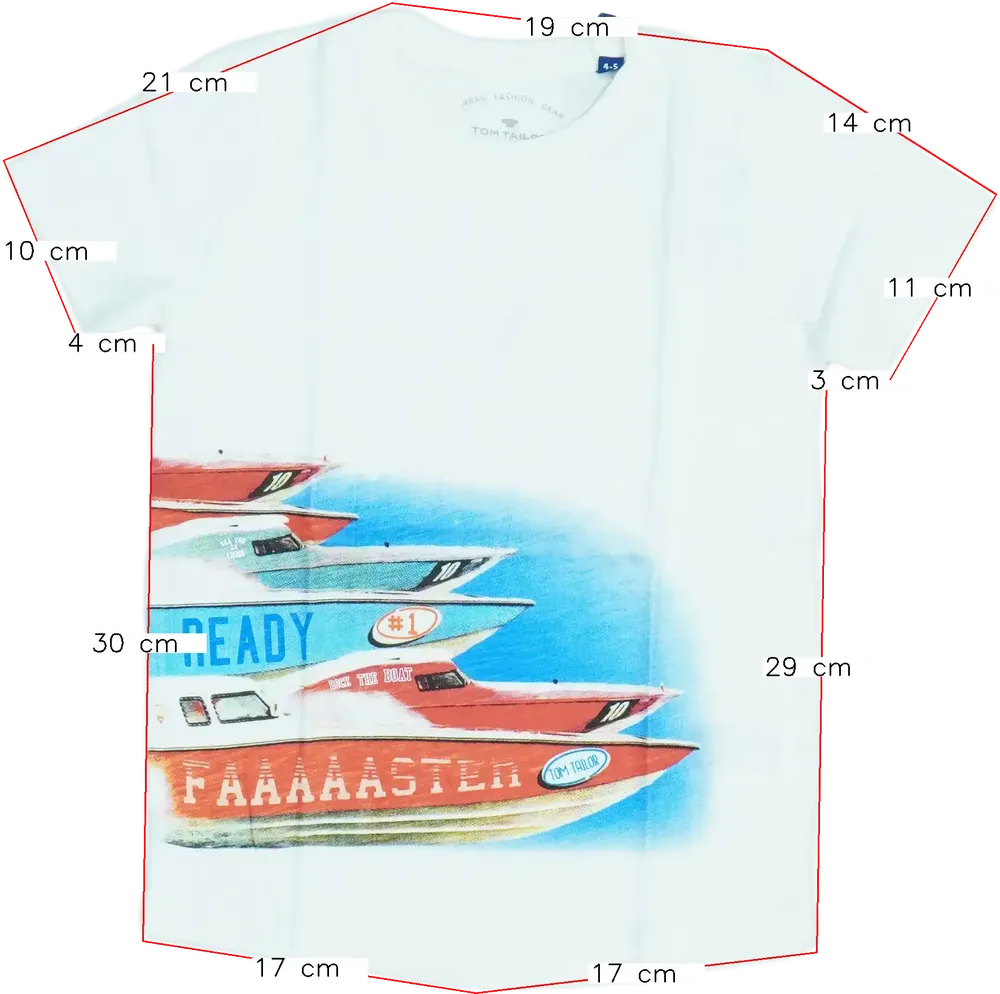 Fehér Tom Tailor Póló EU 110 / UK 5 év / US 5 év/XS