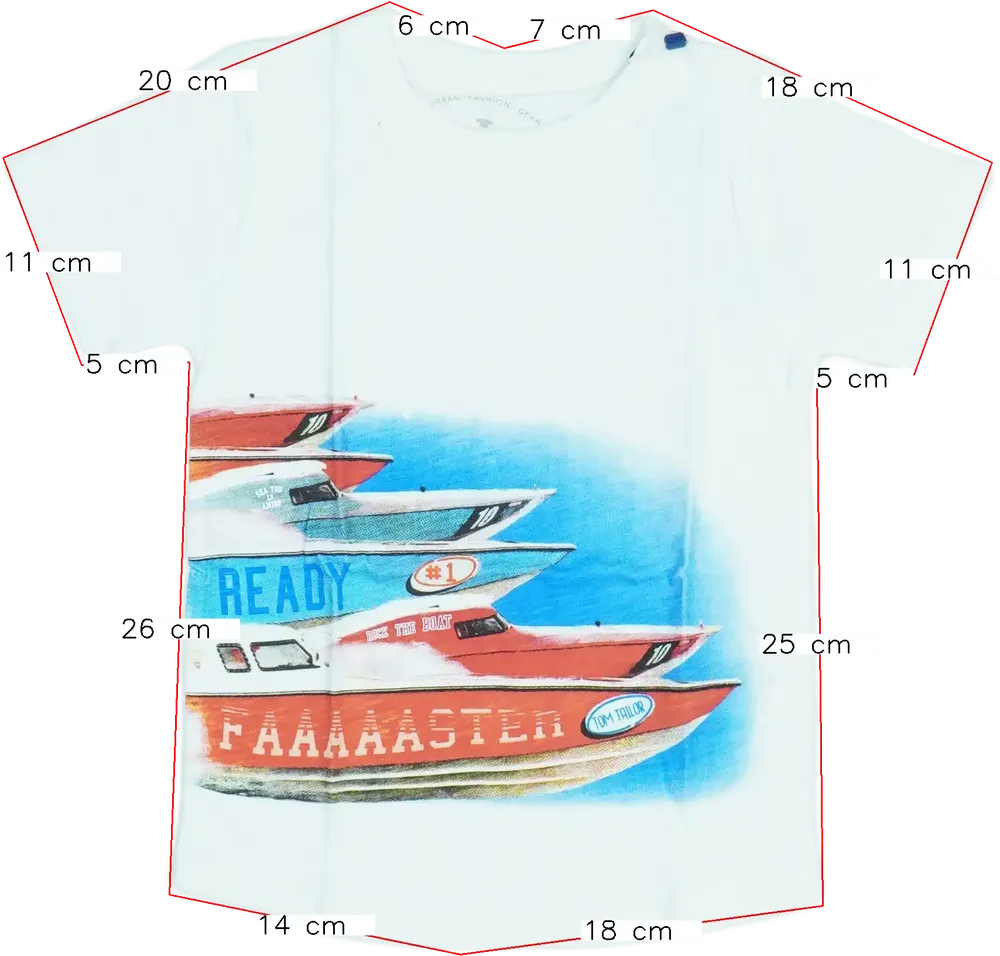 Fehér Tom Tailor Póló EU 98 / UK 3 év / US 3T