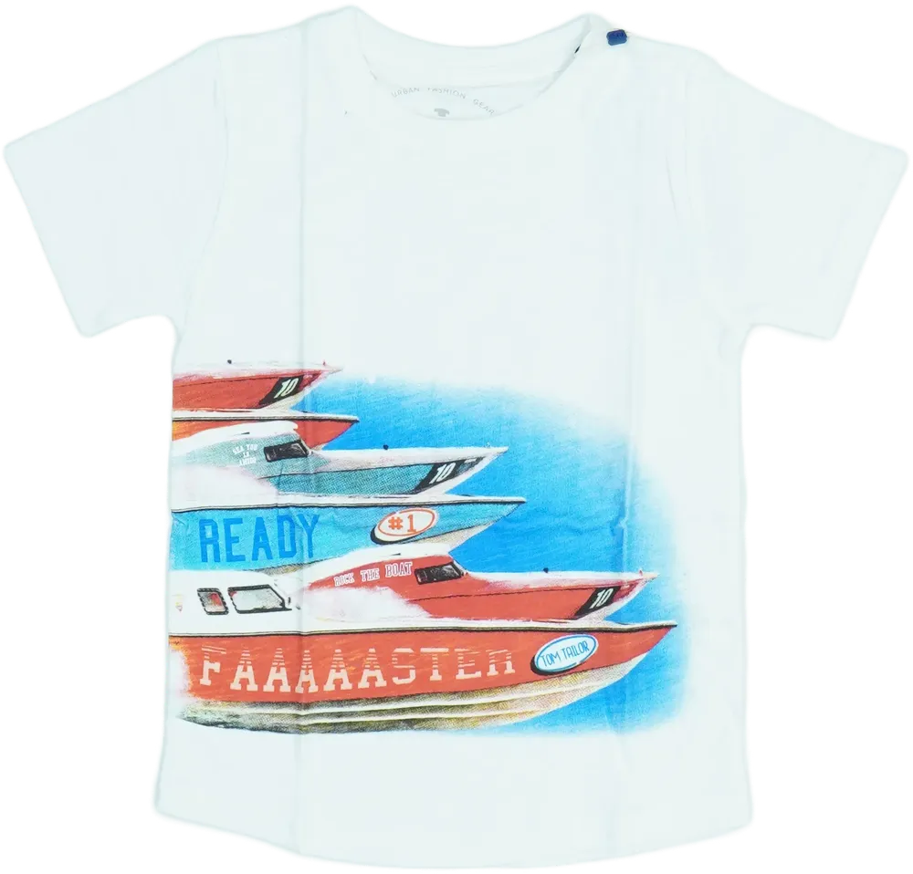 Fehér Tom Tailor Póló EU 98 / UK 3 év / US 3T