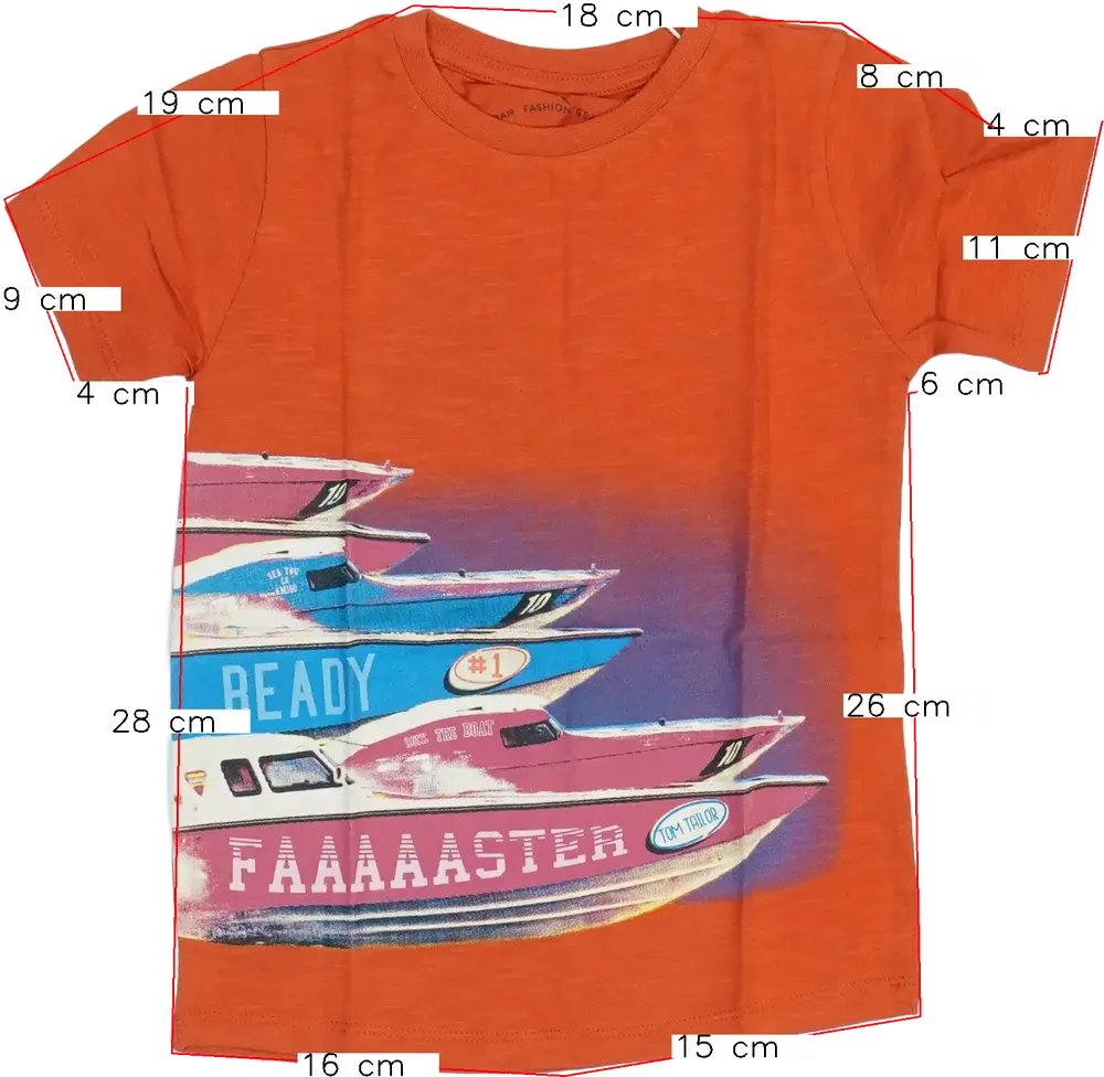 Piros Tom Tailor Póló EU 98 / UK 3 év / US 3T