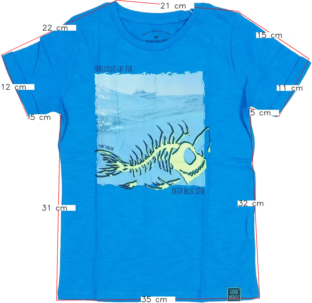 Kék Tom Tailor Póló EU 122 / UK 7 év / US 7 év/M