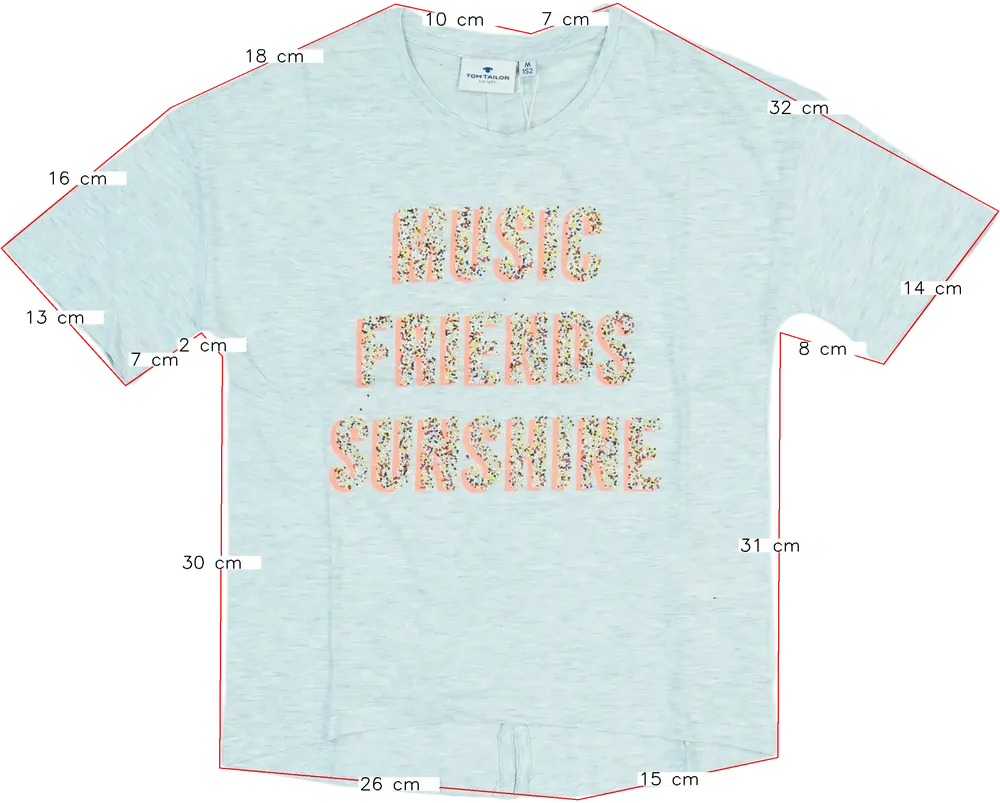 Szürke Tom Tailor Póló EU 152 / UK 12 év / US 12 év/L