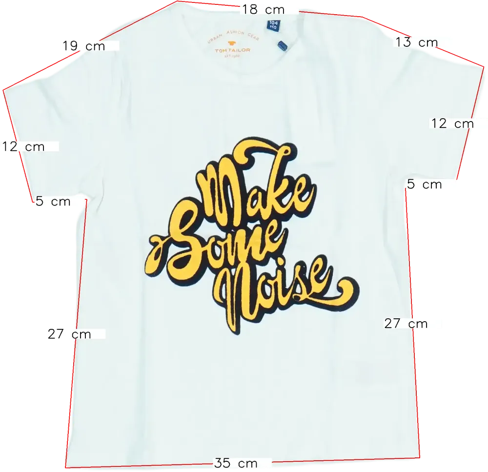 Fehér Tom Tailor Póló EU 110 / UK 5 év / US 5 év/XS