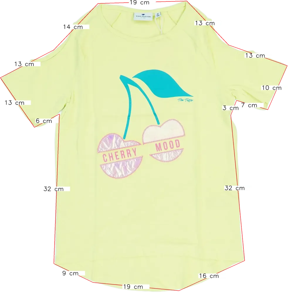 Sárga Tom Tailor Póló EU 152 / UK 12 év / US 12 év/L