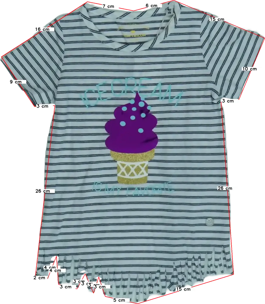 Fehér Tom Tailor Póló EU 98 / UK 3 év / US 3T