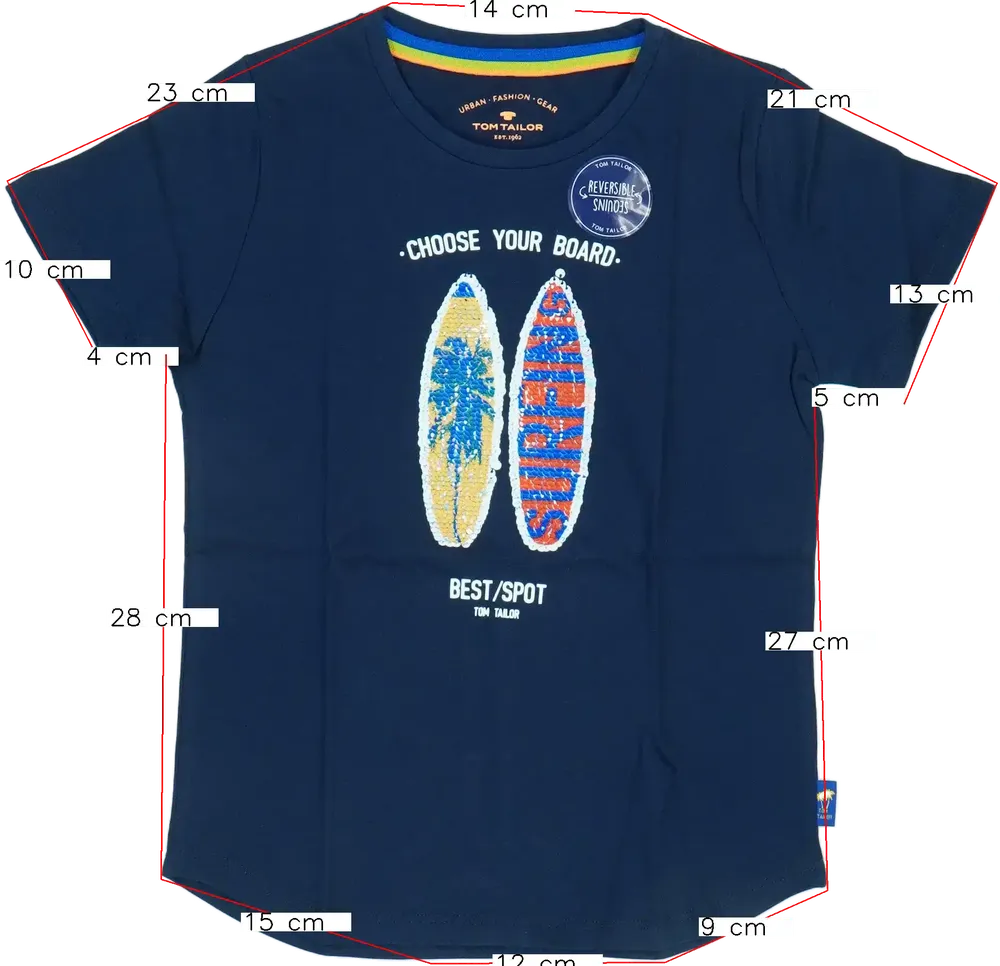 Kék Tom Tailor Póló EU 122 / UK 7 év / US 7 év/M