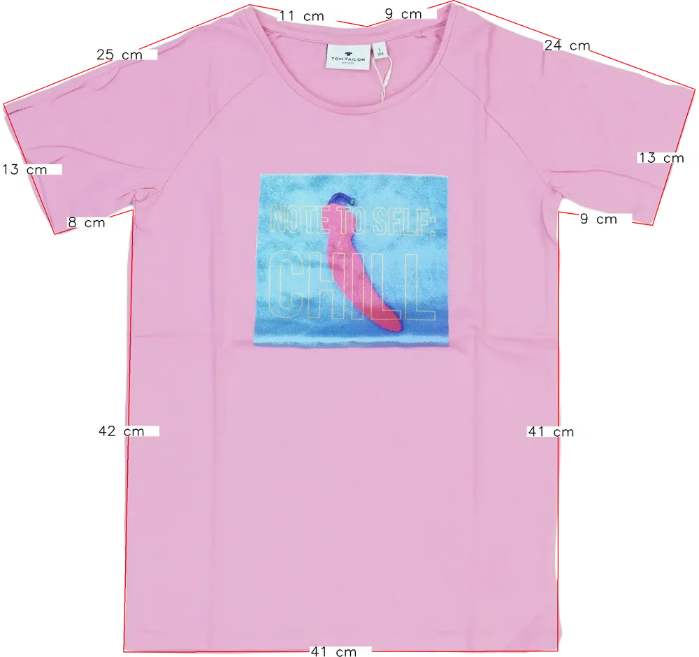Rózsaszín Tom Tailor Póló EU 164 / UK 14 év / US 14 év/XL