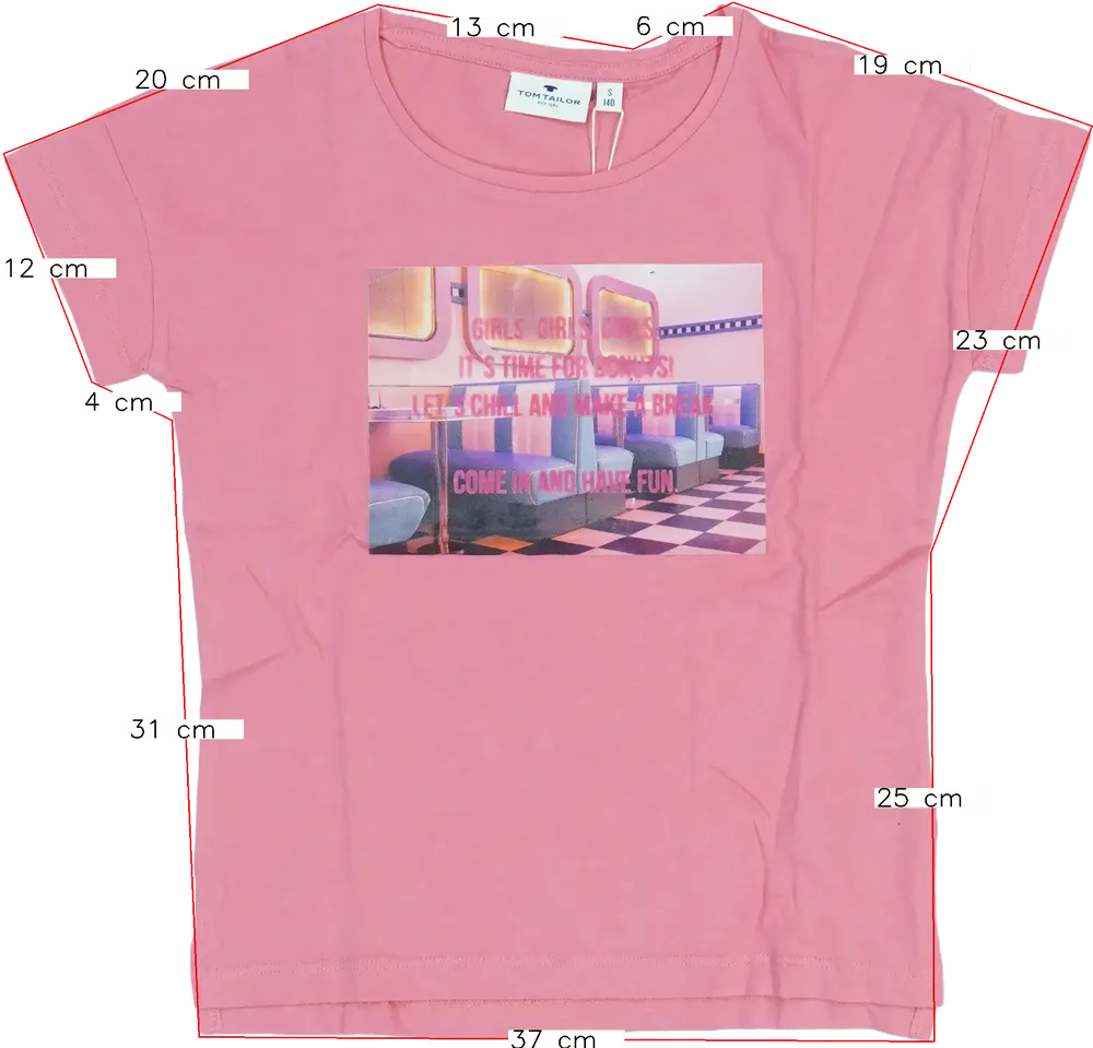 Rózsaszín Tom Tailor Póló EU 140 / UK 10 év / US 10 év/L