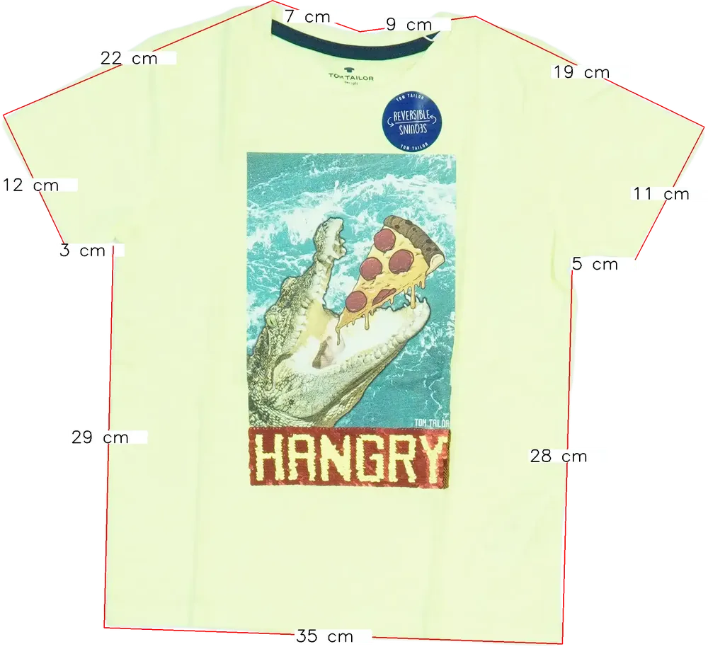 Sárga Tom Tailor Póló EU 122 / UK 7 év / US 7 év/M