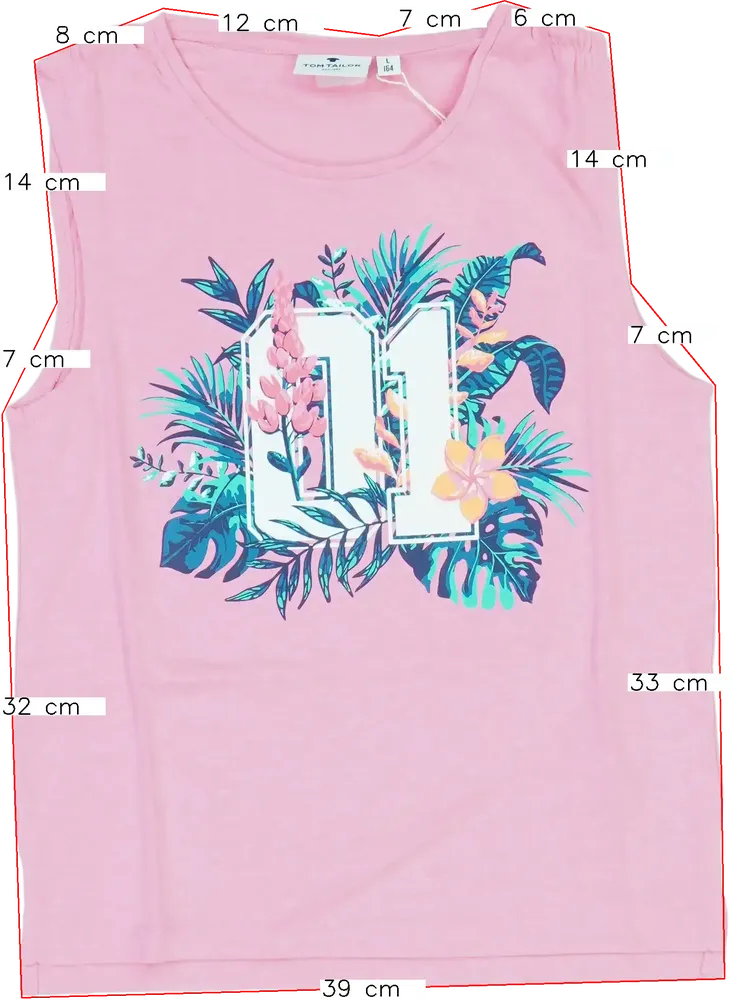 Rózsaszín Tom Tailor Póló EU 164 / UK 14 év / US 14 év/XL