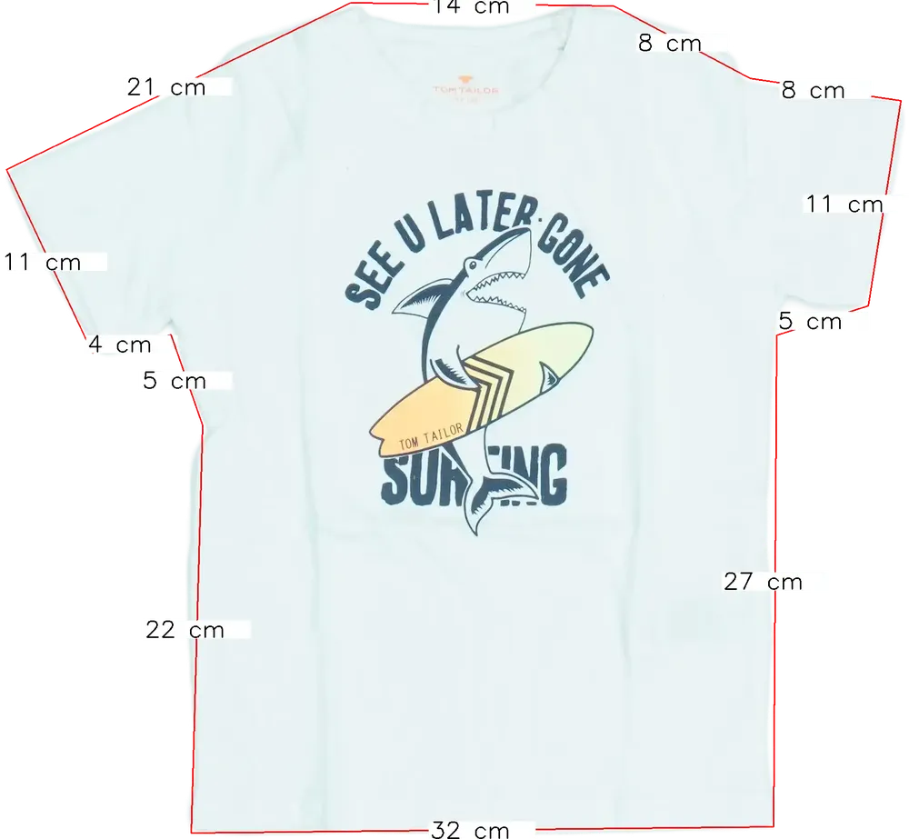 Fehér Tom Tailor Póló EU 110 / UK 5 év / US 5 év/XS