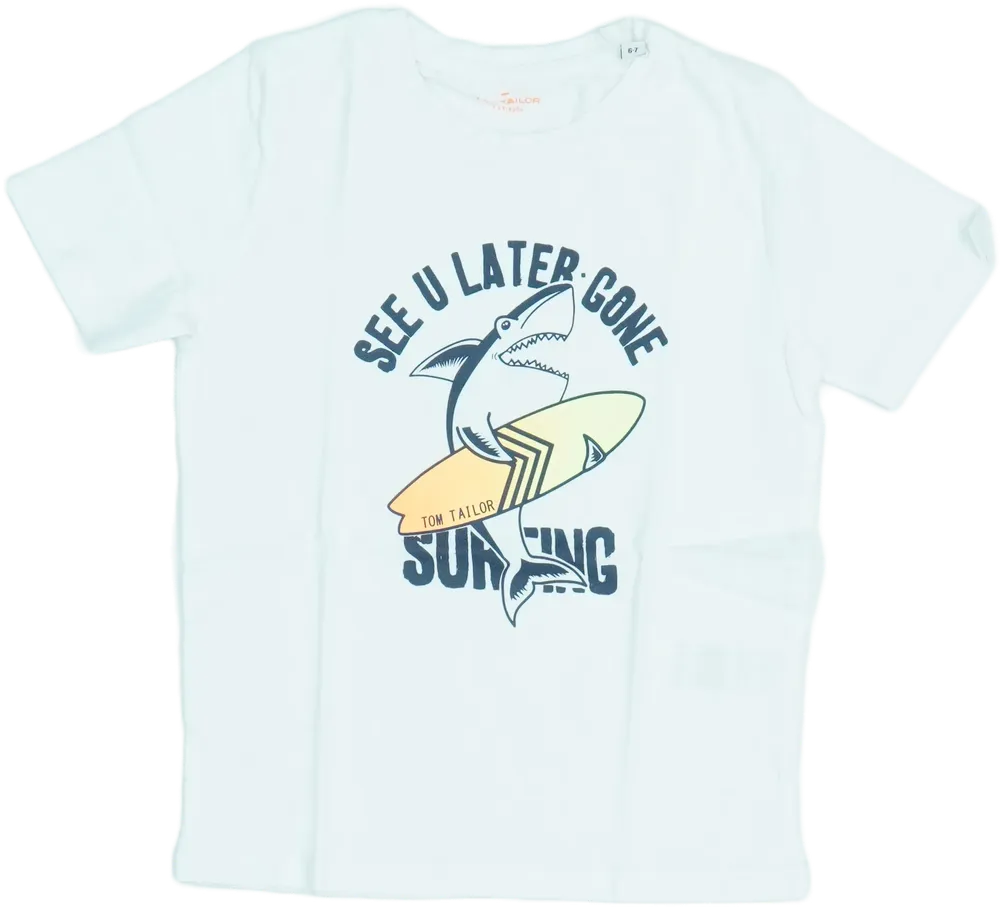 Fehér Tom Tailor Póló EU 122 / UK 7 év / US 7 év/M