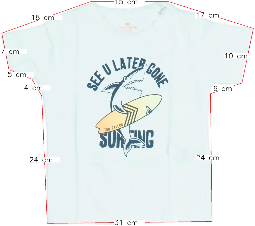 Fehér Tom Tailor Póló EU 98 / UK 3 év / US 3T