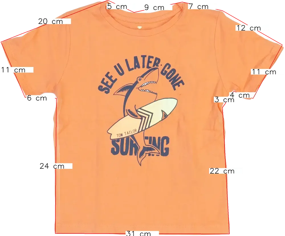 Sárga (narancs) Tom Tailor Póló EU 98 / UK 3 év / US 3T