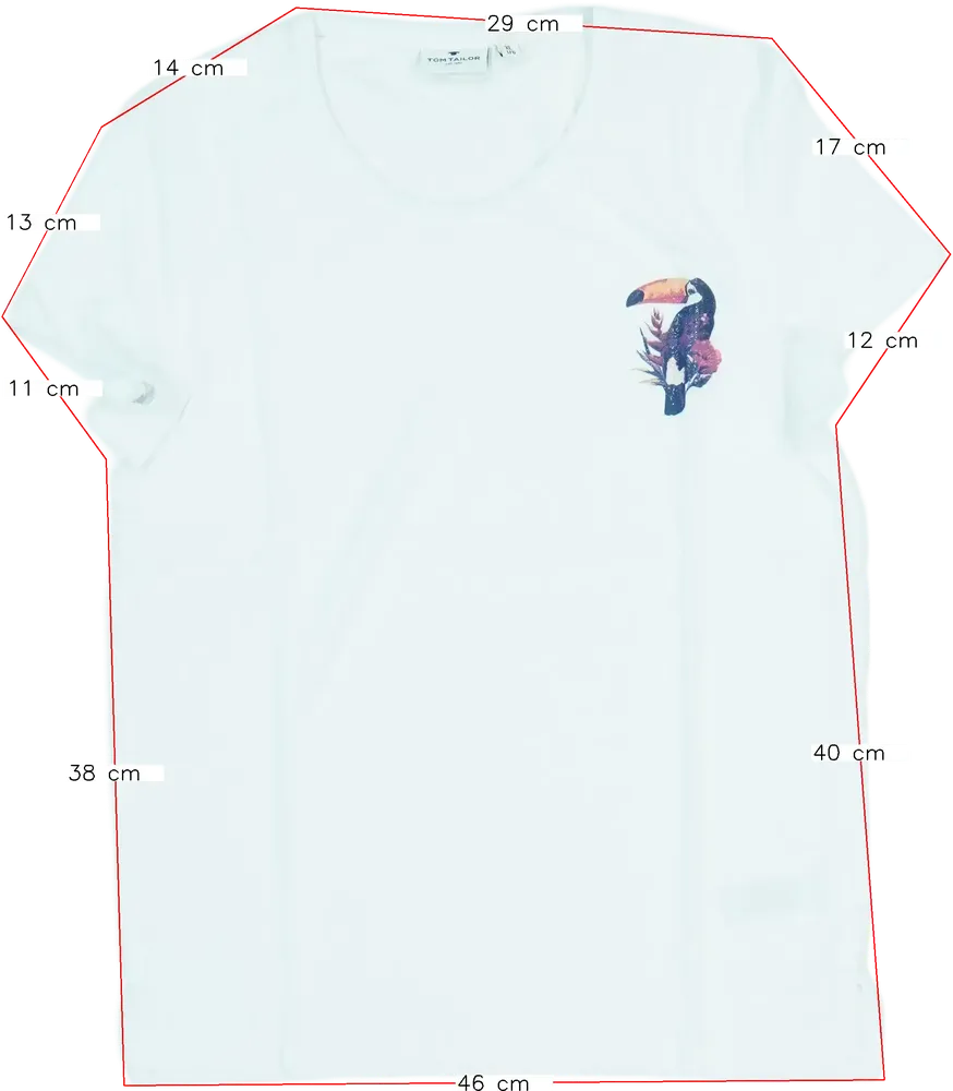 Fehér Tom Tailor Póló EU 176 / UK 16 év / US XL