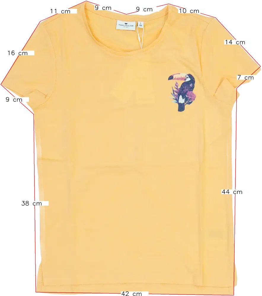 Sárga (narancs) Tom Tailor Póló EU 164 / UK 14 év / US 14 év/XL