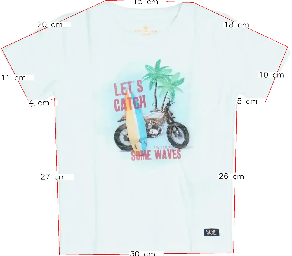 Fehér Tom Tailor Póló EU 98 / UK 3 év / US 3T