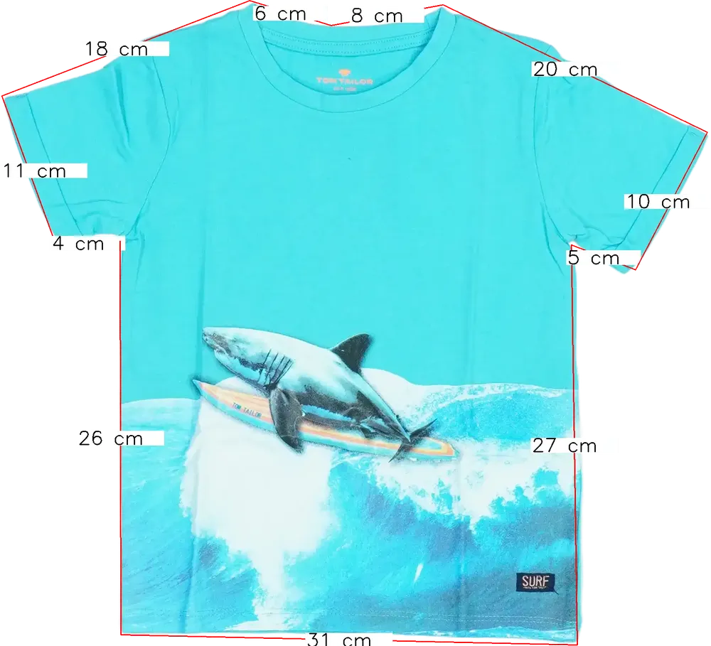 Fehér Tom Tailor Póló EU 98 / UK 3 év / US 3T