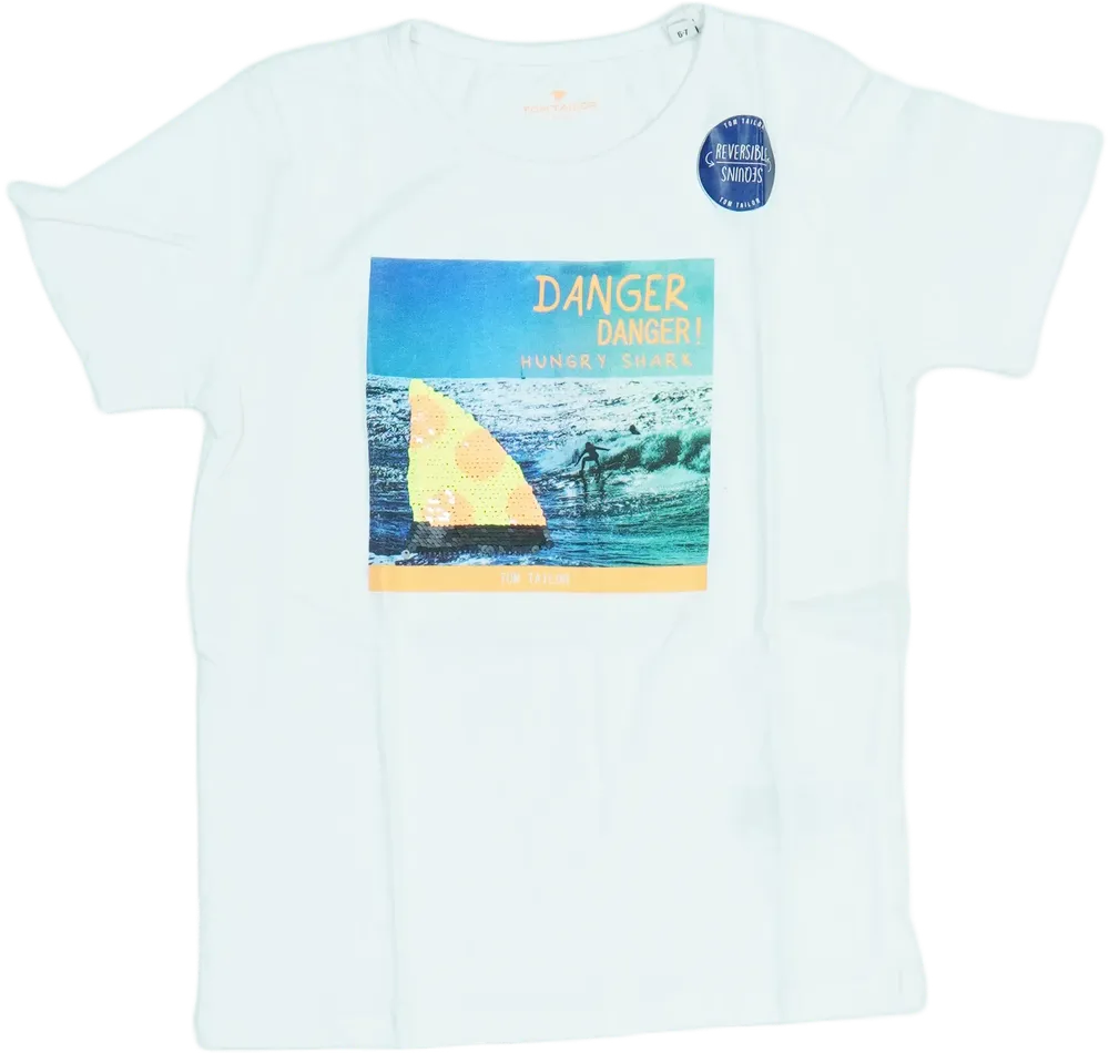 Fehér Tom Tailor Póló EU 122 / UK 7 év / US 7 év/M