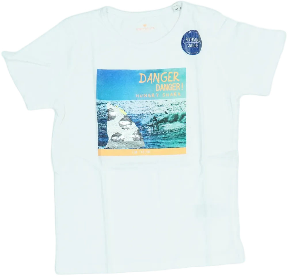 Fehér Tom Tailor Póló EU 122 / UK 7 év / US 7 év/M