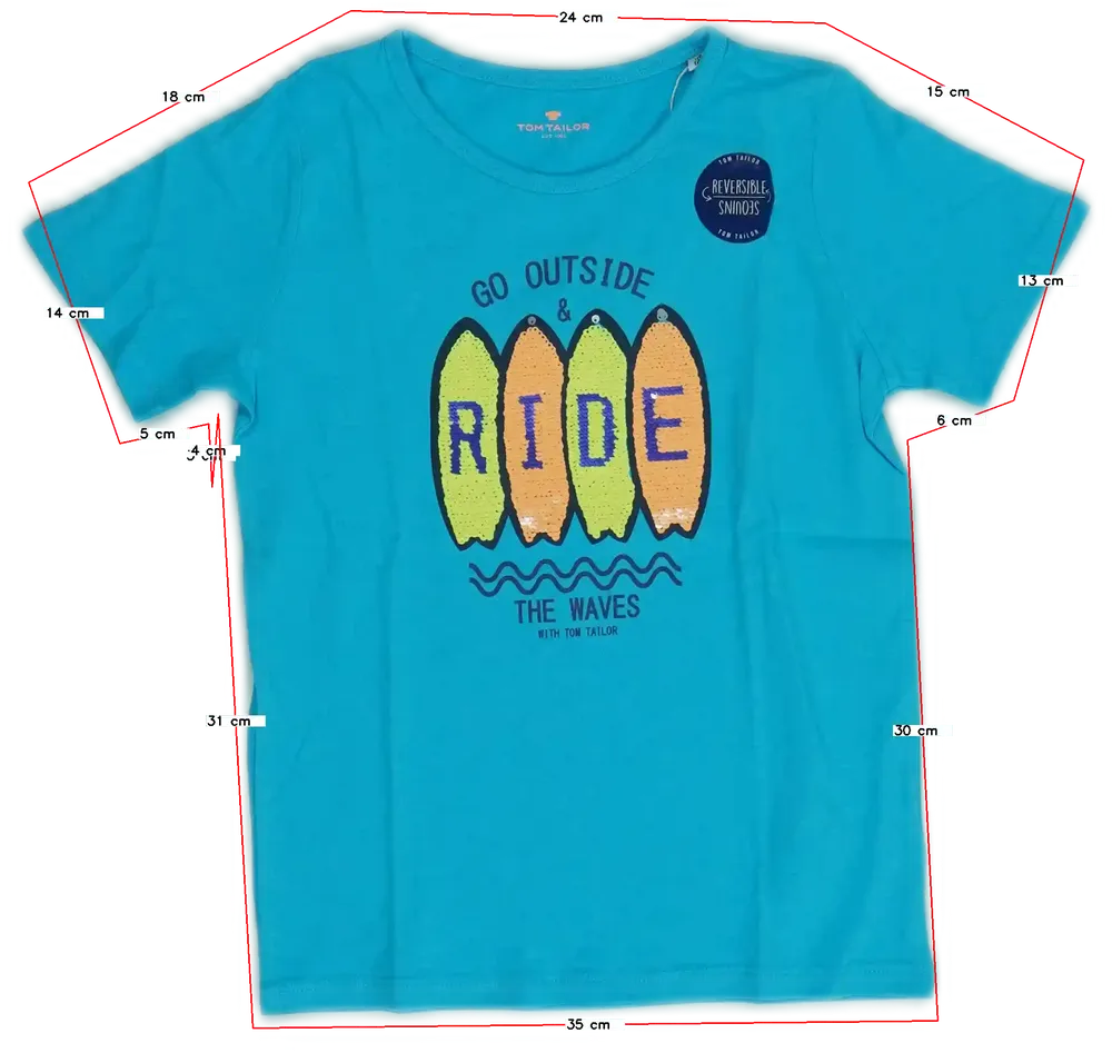 Kék Tom Tailor Póló EU 122 / UK 7 év / US 7 év/M