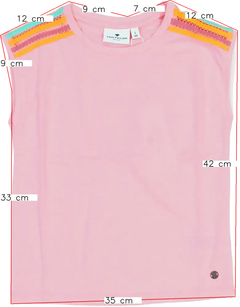 Rózsaszín Tom Tailor Póló EU 140 / UK 10 év / US 10 év/L