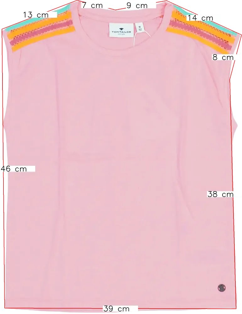 Rózsaszín Tom Tailor Póló EU 152 / UK 12 év / US 12 év/L
