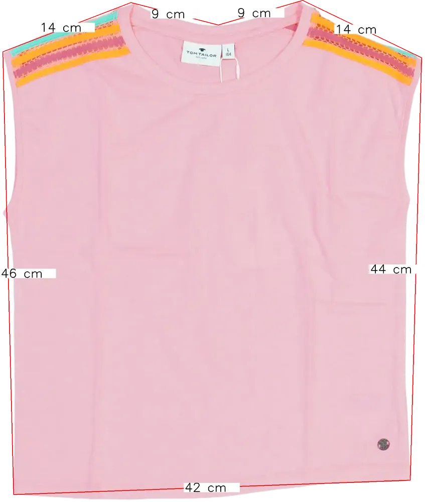 Rózsaszín Tom Tailor Póló EU 164 / UK 14 év / US 14 év/XL