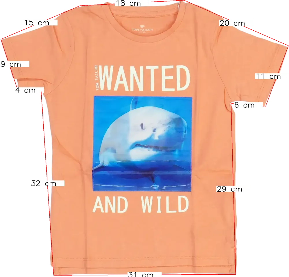 Sárga (narancs) Tom Tailor Póló EU 110 / UK 5 év / US 5 év/XS