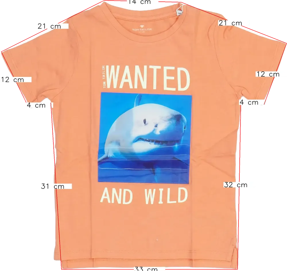 Sárga (narancs) Tom Tailor Póló EU 122 / UK 7 év / US 7 év/M
