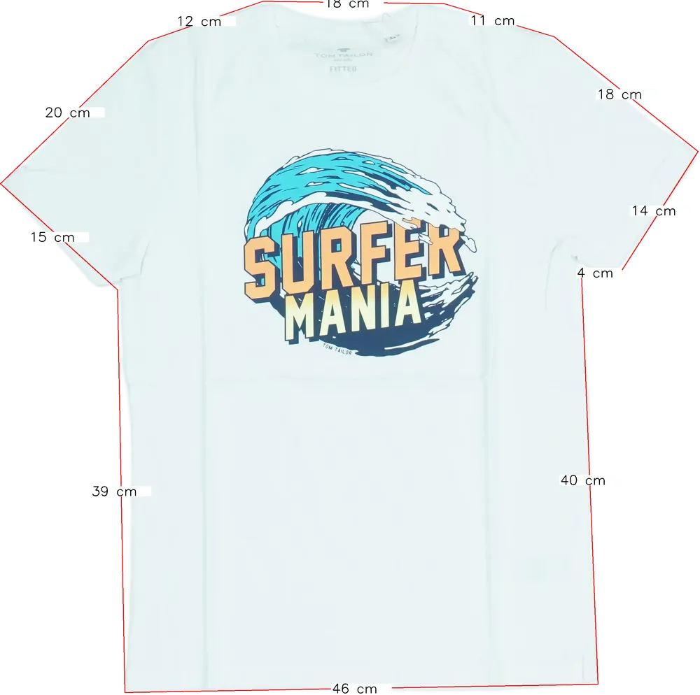 Fehér Tom Tailor Póló EU 164 / UK 14 év / US 14 év/XL