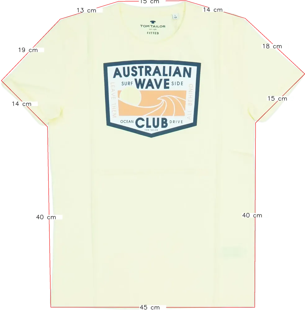 Sárga Tom Tailor Póló EU 164 / UK 14 év / US 14 év/XL