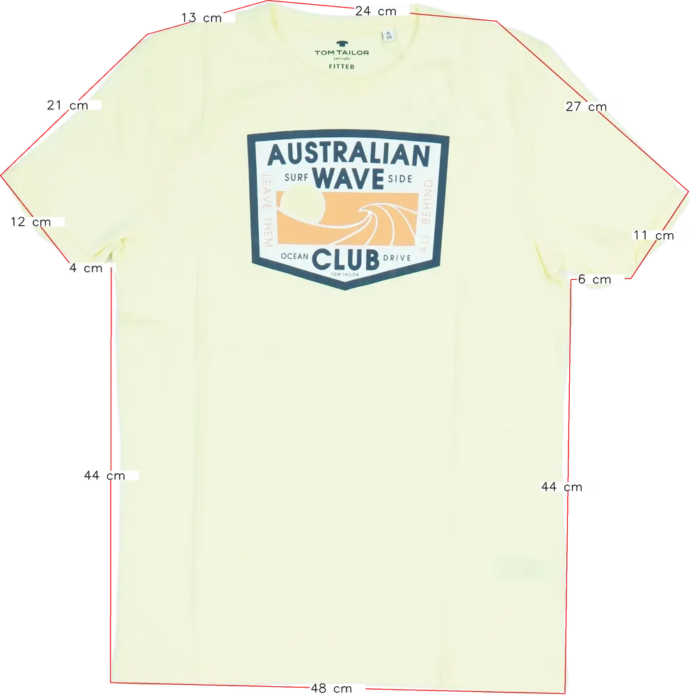 Sárga Tom Tailor Póló EU 176 / UK 16 év / US XL