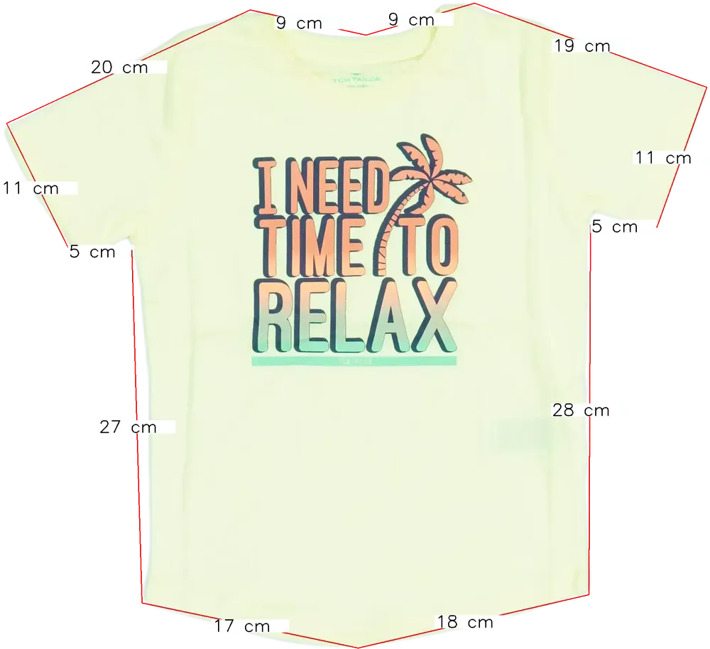 Sárga Tom Tailor Póló EU 110 / UK 5 év / US 5 év/XS