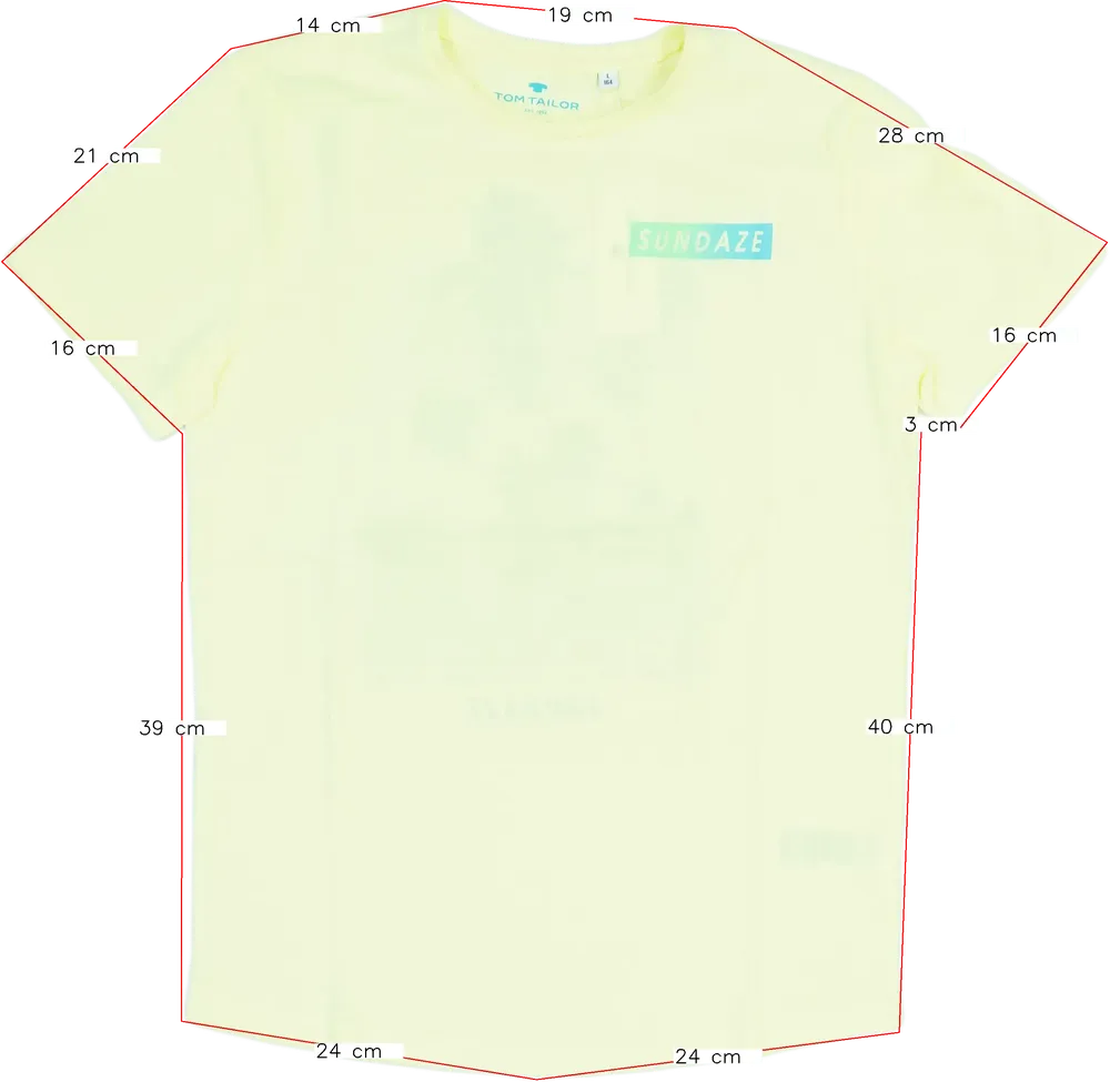 Sárga Tom Tailor Póló EU 164 / UK 14 év / US 14 év/XL