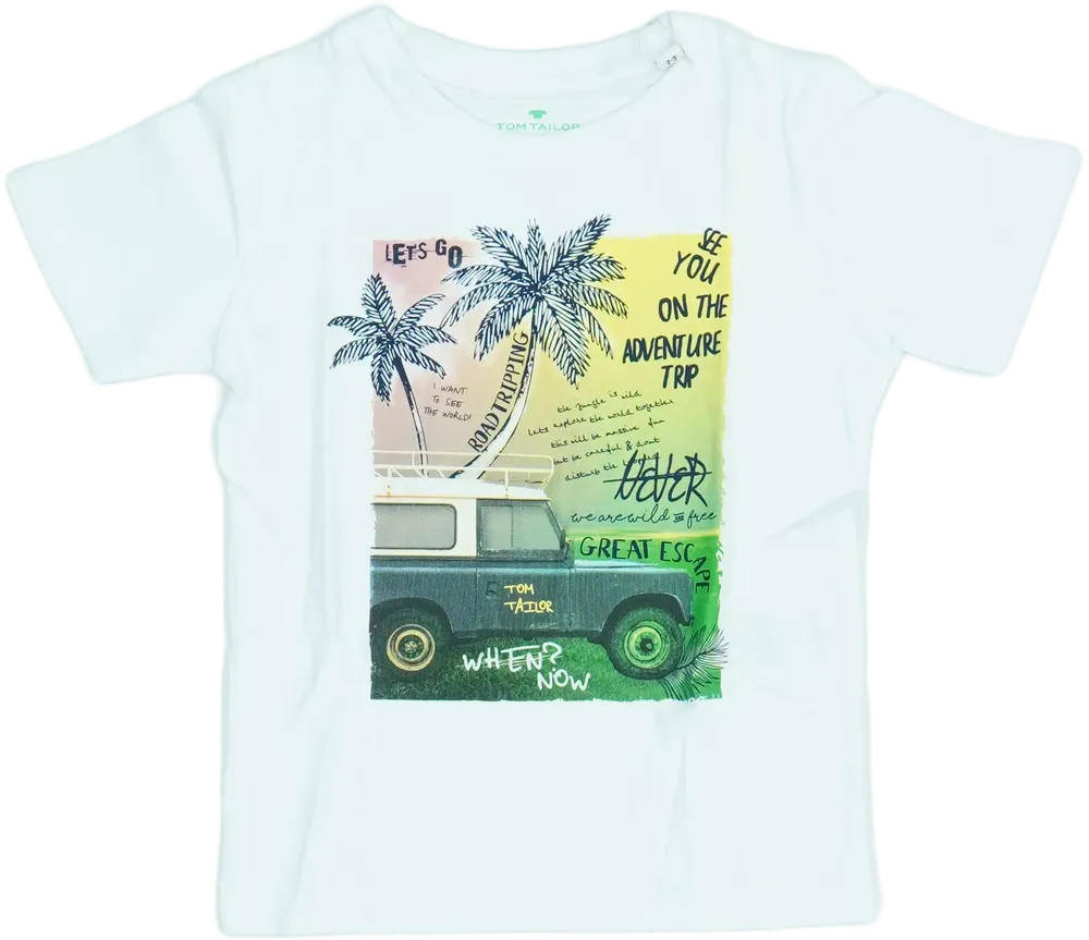 Fehér Tom Tailor Póló EU 98 / UK 3 év / US 3T