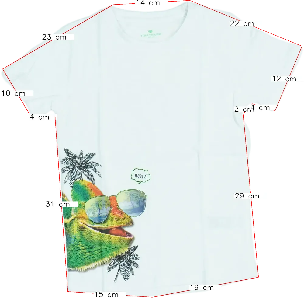 Fehér Tom Tailor Póló EU 122 / UK 7 év / US 7 év/M