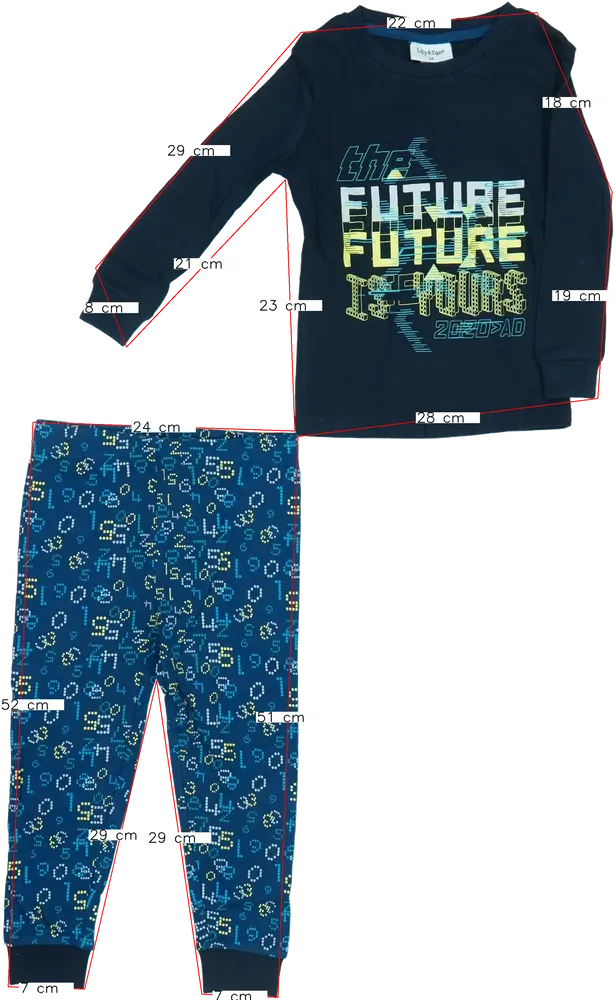 Kék Lily&amp;Dan Pizsama EU 98 / UK 3 év / US 3T