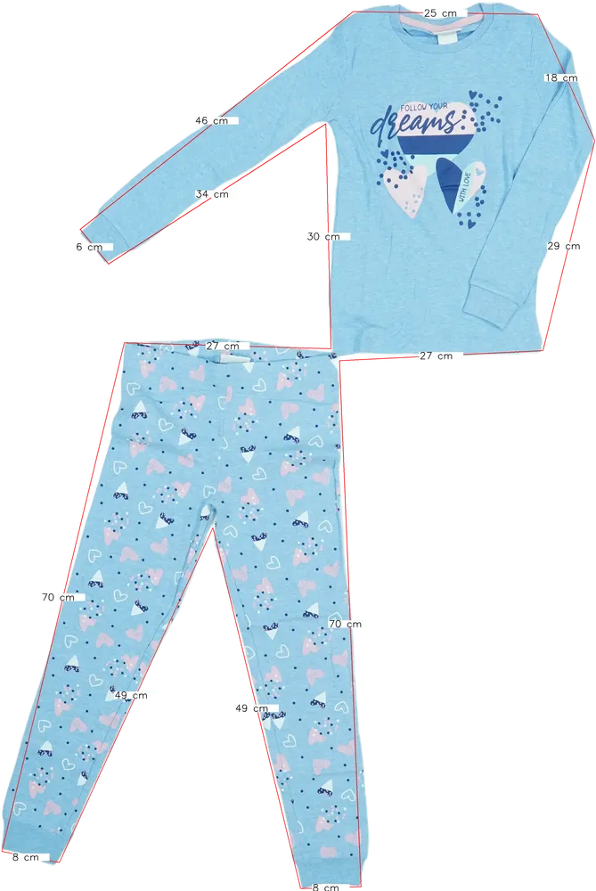 Kék Lily&amp;Dan Pizsama EU 128 / UK 8 év / US 8 év/M