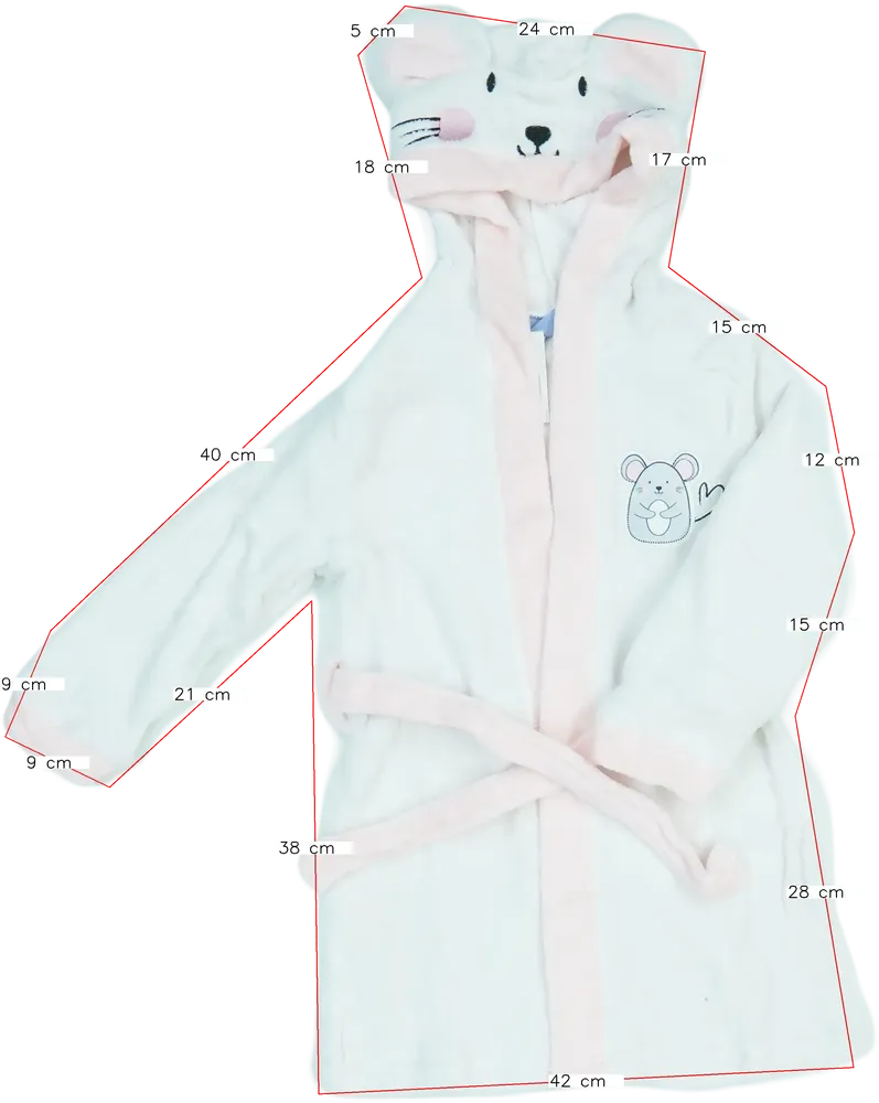 Fehér Cotton Cookie Köntös EU 116 / UK 6 év / US 6 év/S