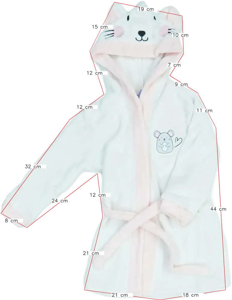 Fehér Cotton Cookie Köntös EU 104 / UK 4 év / US 4T/XS