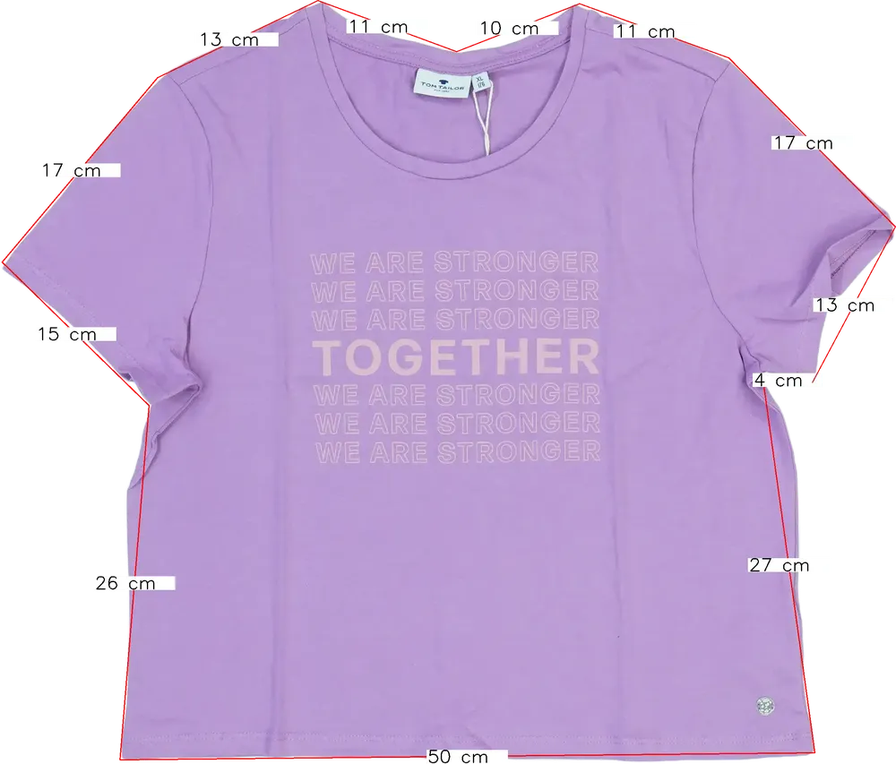 Lila Tom Tailor Póló EU 176 / UK 16 év / US XL