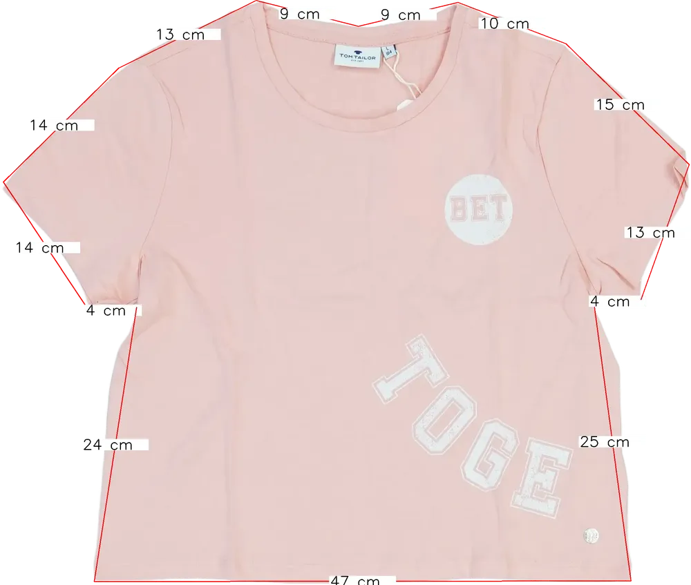 Rózsaszín Tom Tailor Póló EU 164 / UK 14 év / US 14 év/XL