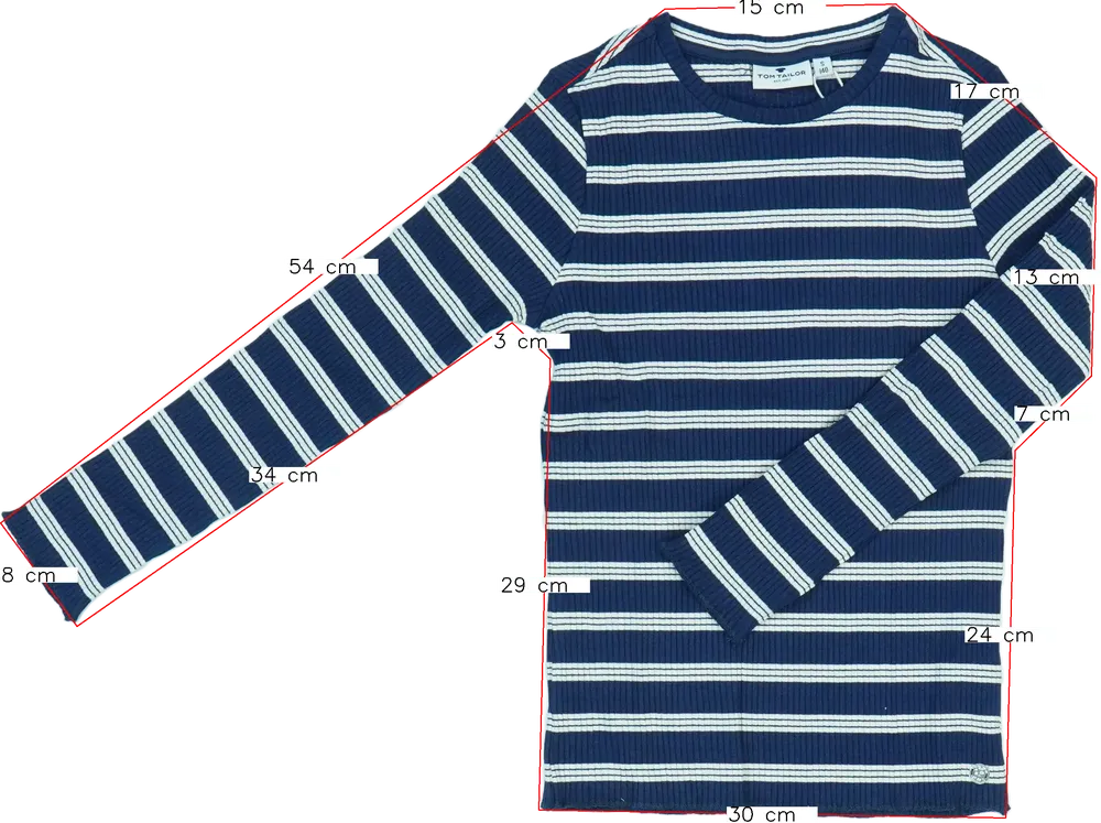 Kék Tom Tailor Hosszú ujjú felső EU 140 / UK 10 év / US 10 év/L