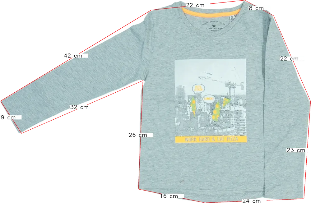 Szürke Benetton Hosszú ujjú felső EU 122 / UK 7 év / US 7 év/M