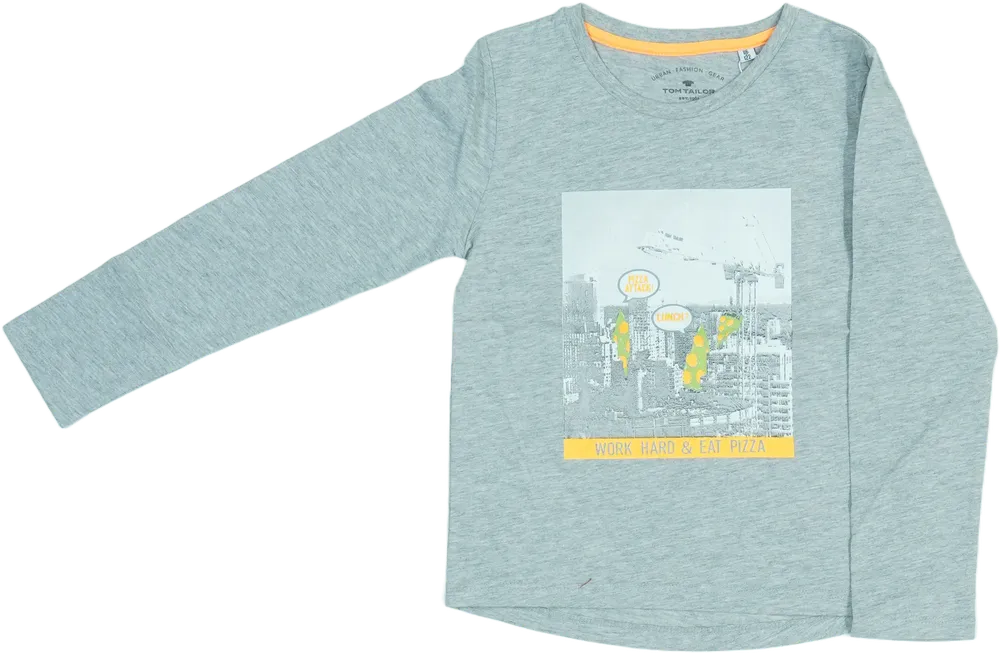 Szürke Benetton Hosszú ujjú felső EU 122 / UK 7 év / US 7 év/M