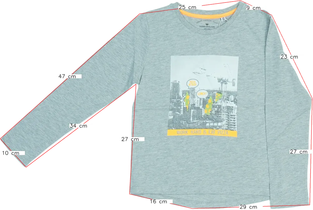 Szürke Benetton Hosszú ujjú felső EU 134 / UK 9 év / US 9 év/L