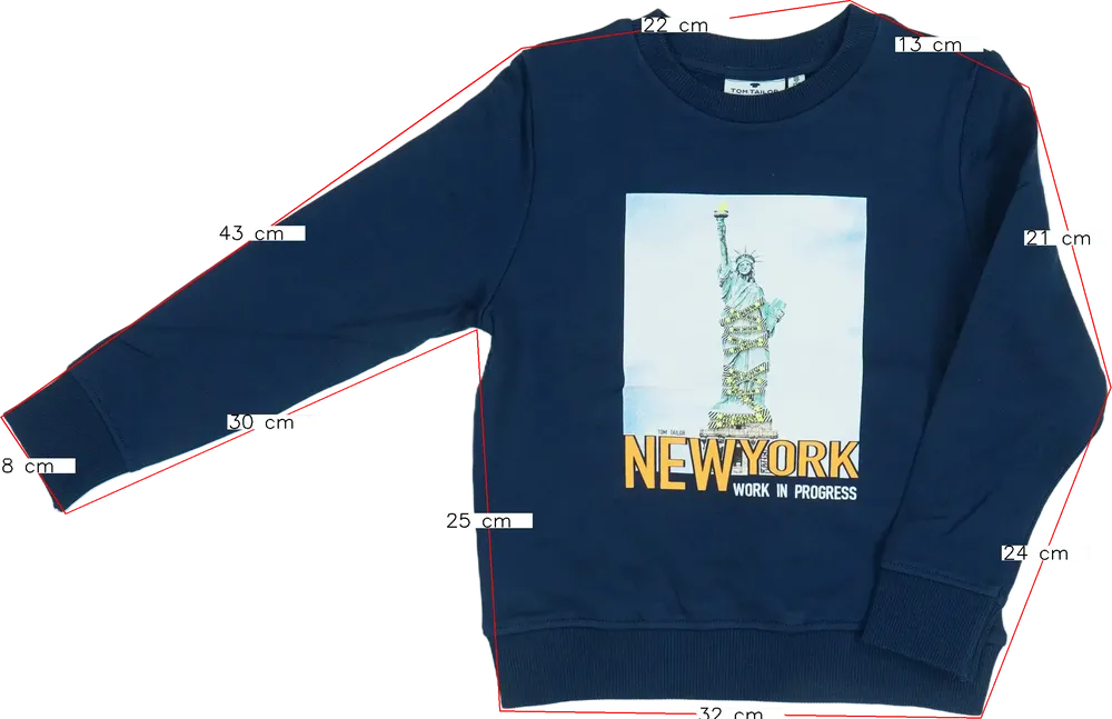 Kék Tom Tailor Pulóver EU 122 / UK 7 év / US 7 év/M