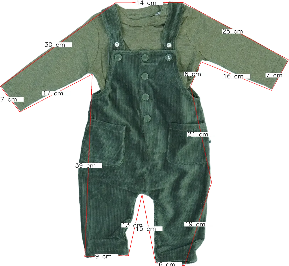 Green Topomini 2-piece set - Top &amp; Bottom EU 68 / UK 3-6 months / US 3-6 months