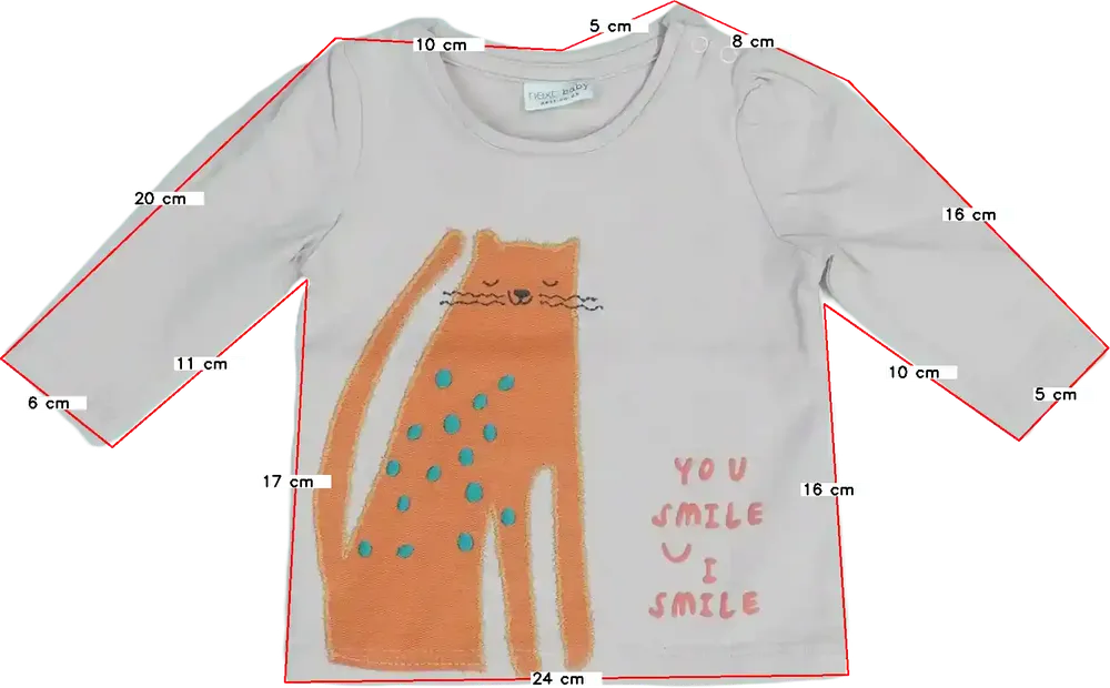 Rózsaszín Next Hosszú ujjú felső EU 62 / UK 0-3 hónap / US 0-3 hónap